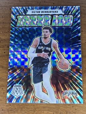Wemby Victor Wembanyama Thunder Road Mosaic Prizm Basketball Card #8 - Spurs MVP